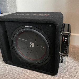 Kenwood Comp R 12” Subwoofer, Kicker CXA600.i Amp